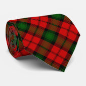 Cravate Kerr tartan rouge vert plaid (Roulé)