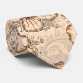 Cravate Khaki et fleur Brown d'Hibiscus (Roulé)