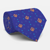 Cravate Khanda sikh orange et bleu (Roulé)