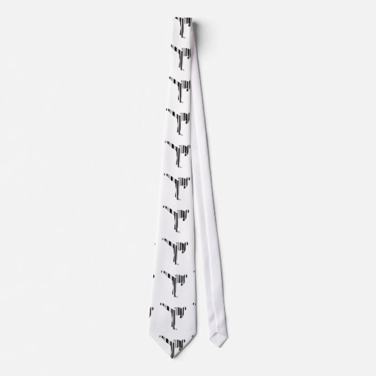 Cravate KICKBOXER BAR CODE Motif de code-barres de kickbox (Devant)