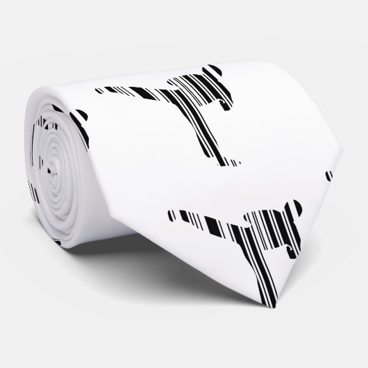 Cravate KICKBOXER BAR CODE Motif de code-barres de kickbox (Roulé)