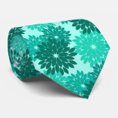 Cravate Kimono Floral moderne Imprimer, Turquoise, Turquoi (Roulé)