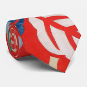 Cravate Kimono japonais kimono rouge design floral (Roulé)