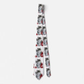 Cravate KITTY CAT, CUISINE AVEC ROSES ROUGES Noir Blanc (Devant)