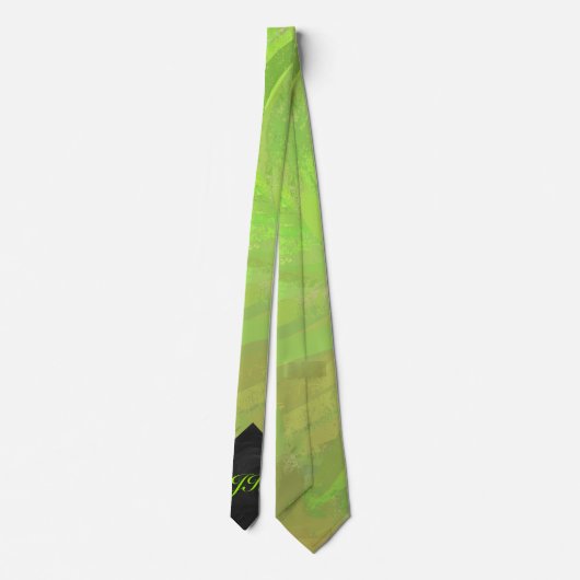 Cravate Kiwi Bash Vert et noir Monogramme (Dos)