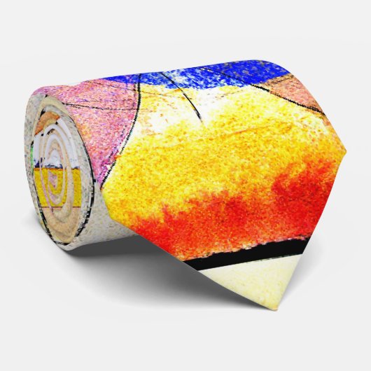Cravate Klee - Nightingales persanes, art abstrait, (Roulé)