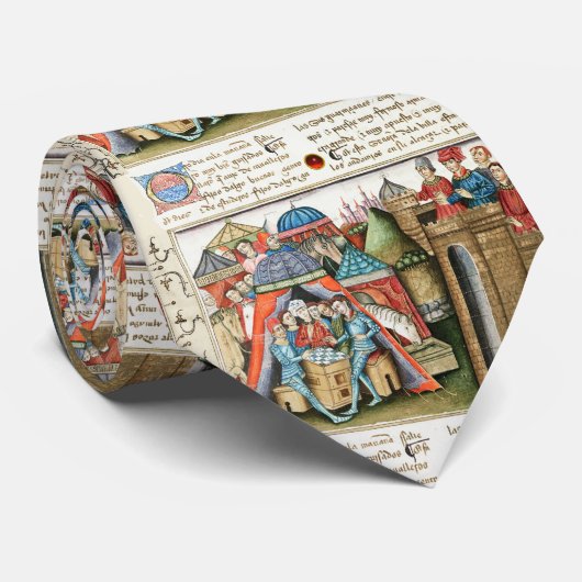 Cravate Knight Cifar Watches the Enemy Camp Play Chess  (Roulé)