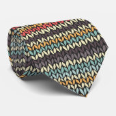 Cravate Knit Chevron Faux Cool en fils tricotés coloré (Roulé)
