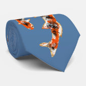 Cravate Koi poisson bleu (Roulé)