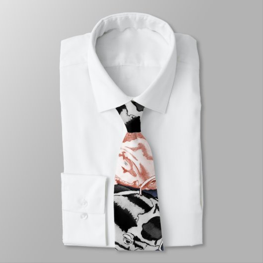 Cravate Koi (rouge et noir) (Attaché)