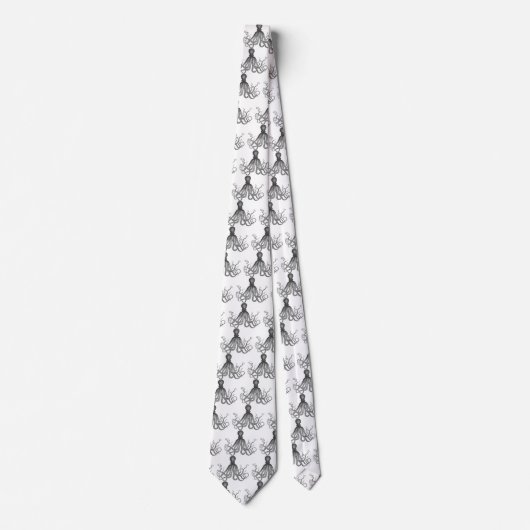 Cravate Kraken - Octopus géant noir / Cthulu (Devant)