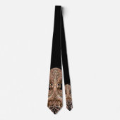 Cravate Kraken Steampunk Octopus Ornate Gold et Noir (Devant)