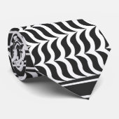 Cravate kuffiya palestinien noir et blanc (Roulé)