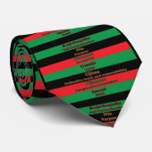 Cravate Kwanzaa Sept Principes Rouge Vert Noir (Roulé)