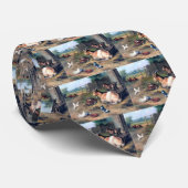 Cravate La chèvre de ferme badine des pigeons (Roulé)