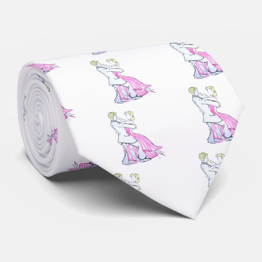 Cravate La conception graphique de danseurs de valse (Roulé)