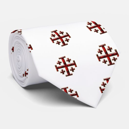 Cravate La croix de Jérusalem - dos clair (Roulé)