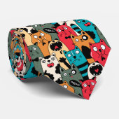 Cravate La Crowd of cats (Roulé)