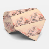 Cravate La grande vague rose de kanagawa (Roulé)