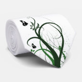 Cravate La grunge tourbillonne vert de 2 papillons (Roulé)
