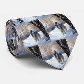 Cravate La Hanche Afghane Laisser Neige Noël (Roulé)