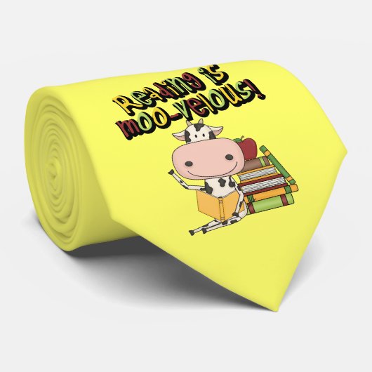 Cravate La lecture est MOO-velous (Roulé)