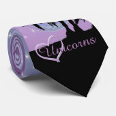 Cravate La licorne noire mystique (Pastel Swirl) (Roulé)