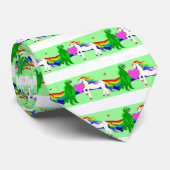 Cravate La licorne voit le dinosaure (Roulé)