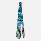 Cravate La peinture abstraite de la glace et du poisson (Devant)