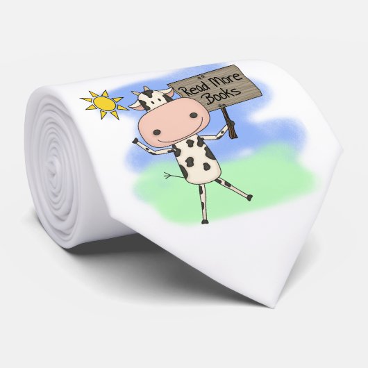 Cravate La vache a lu plus de livres (Roulé)