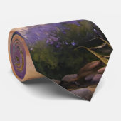 Cravate La vallée de la Lavande à l'aube (Roulé)