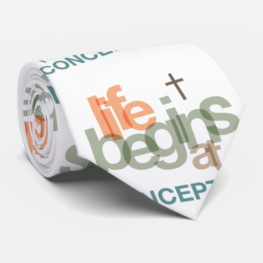 Cravate La Vie Commence À La Conception (Roulé)