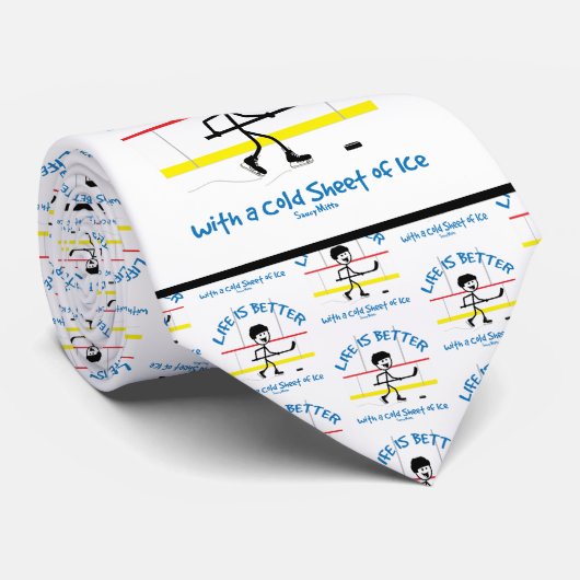 Cravate La vie est meilleure avec Hockey drôle (Roulé)