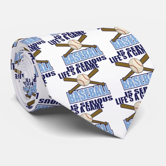 Cravate La vie est un jeu, base-ball est sérieuse (Roulé)
