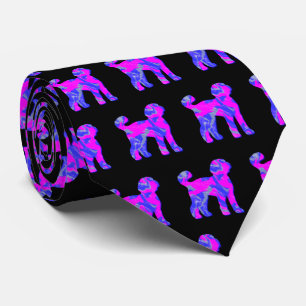 Cravate Labradoodé Chien mignon rose Silhouette Noir Cou