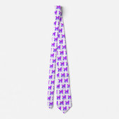 Cravate Labradoodé Chien Silhouette rose bleu blanc (Dos)