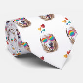 Cravate Labrador Chien avec Coeurs Saint-Valentin (Roulé)