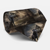 Cravate Labrador noir Halloween effrayant (Roulé)