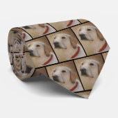 Cravate Labrador Retriever avec portrait en col rouge (Roulé)
