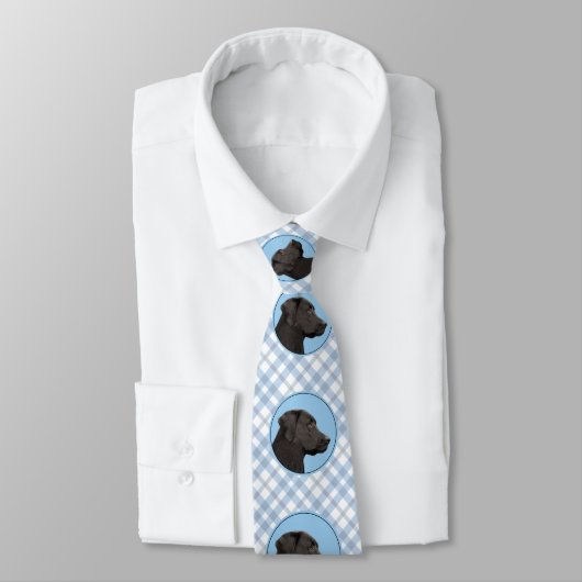 Cravate Labrador Retriever Black Peinture Original Chien A (Attaché)
