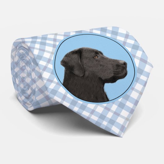 Cravate Labrador Retriever Black Peinture Original Chien A (Roulé)