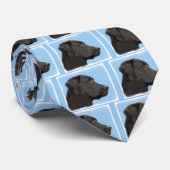 Cravate Labrador Retriever Black Peinture Original Chien A (Roulé)