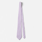 Cravate Labrador Retriever Chien Silhouette violet blanc (Devant)