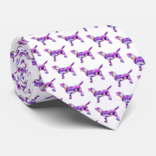 Cravate Labrador Retriever Chien Silhouette violet blanc