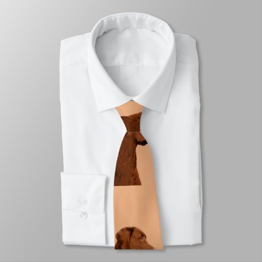 Cravate Labrador retriever (chocolat) peignant - art de (Attaché)