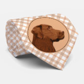 Cravate Labrador Retriever (Chocolat) Peinture - Chien Art (Roulé)