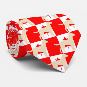 Cravate Labrador Retriever Yellow Silhouette sur drapeau