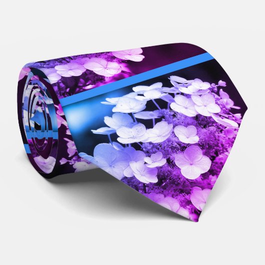 Cravate Lacecap Hydrangea Couleur Noir Et Blanc Tint (Roulé)