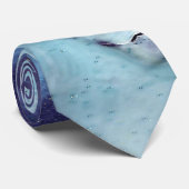 Cravate Lacet bleu abstrait Ice Capade (Roulé)