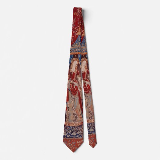 Cravate Lady and Unicorn Medieval Tapestry Desire (Devant)